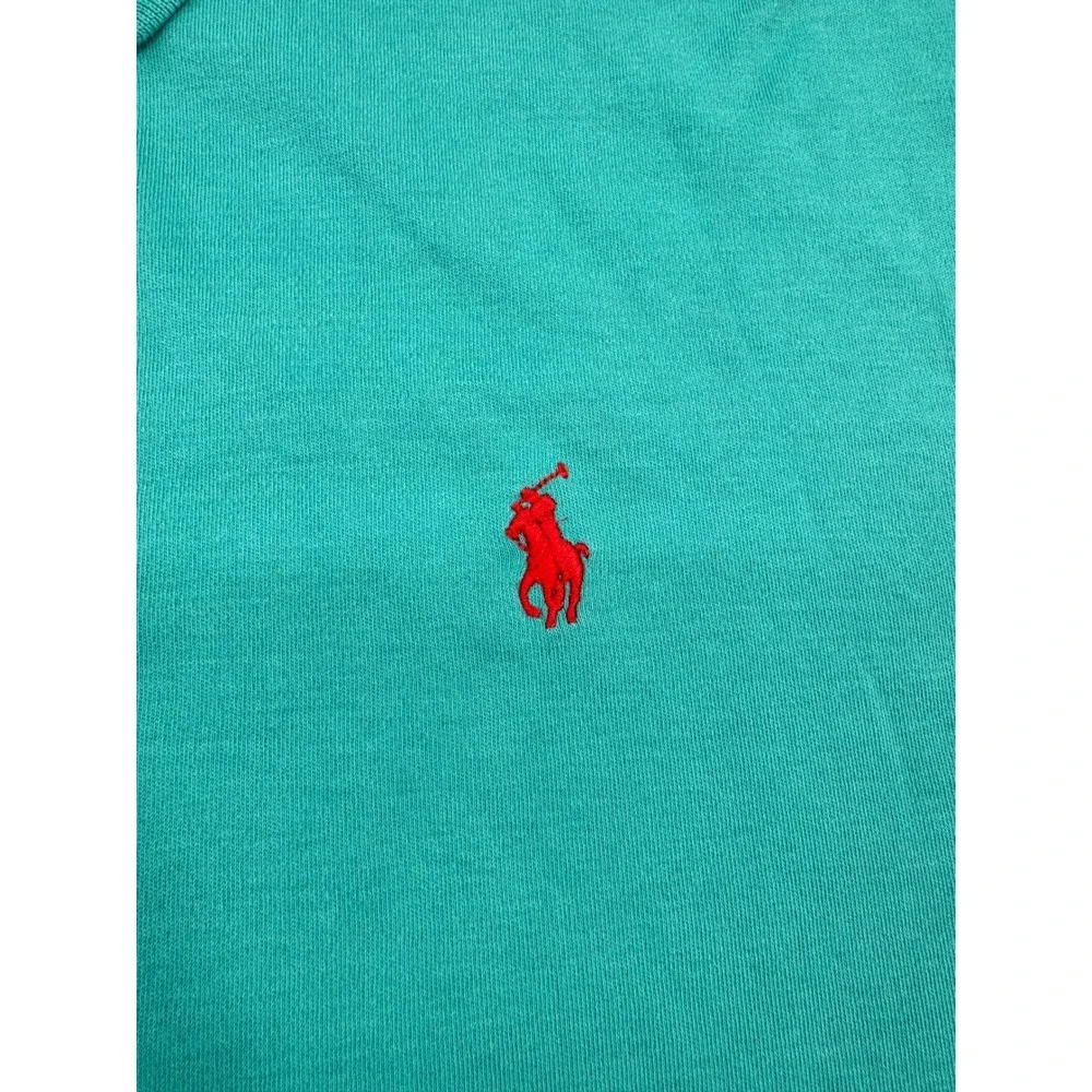 Polo Ralph Lauren Mens Teal Short Sleeve Pique Cotton Polo Shirt Size L Preppy